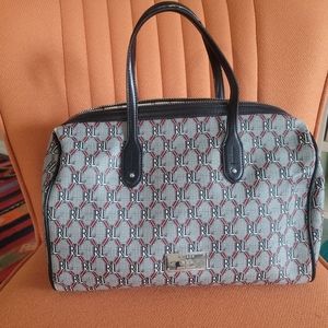 Lauren Ralph Lauren Satchel Bag Black and Red Logo